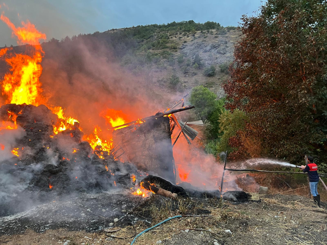 Şebinkarahisar Örencik Köyü yangın