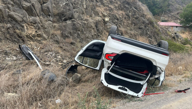 Bolu’da takla atan otomobilden yara almadan çıktı