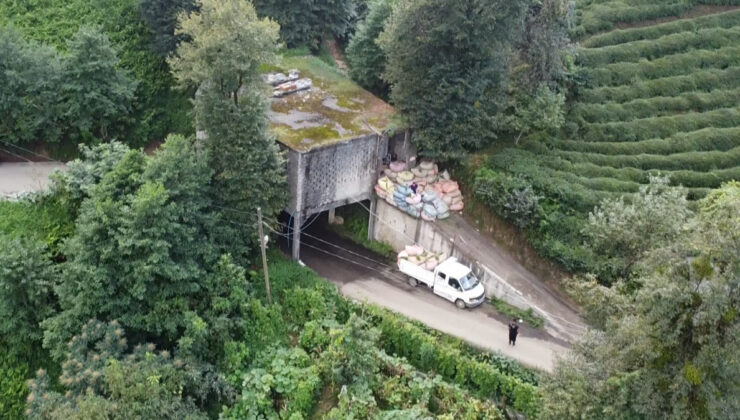 Bu yol Rize’den başka yerde yok: Üstü çay alım yeri, altı yol