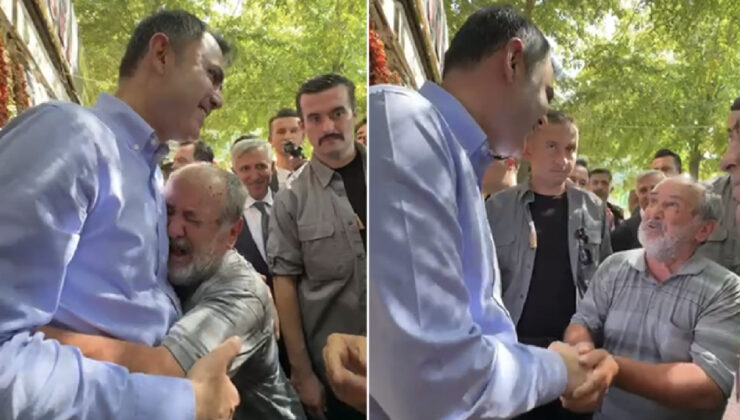 Depremzede Ahmet amca, Murat Kurum’a gözyaşları içinde teşekkür etti