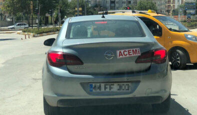 Elazığlı acemi şoför diğer sürücüleri uyardı
