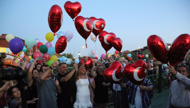 Eskişehir’de kanseri yenen Elif için balonlar gökyüzüne bırakıldı