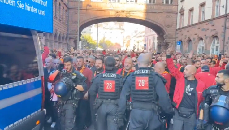 Galatasaray taraftarları Almanya sokaklarını inletti: Kahrolsun İsrail, Filistin’e özgürlük