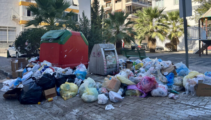 İzmir’de toplanmayan çöpler kötü koku yayıyor