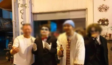 Edirne’de Cadılar Bayramı partisine imam cübbesiyle katıldı