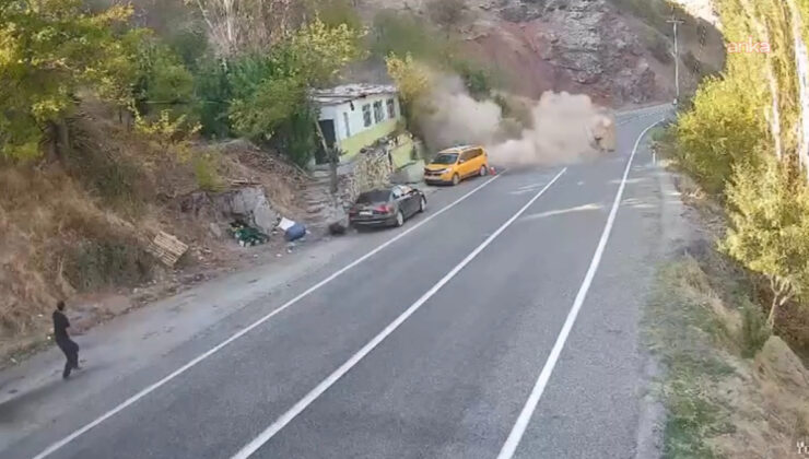 Tunceli-Erzincan yolunda facianın eşiğinden dönüldü