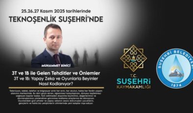 Suşehri’nde Kritik Yapay Zekâ Konferansı: Yazar Muhammet Binici Geliyor!