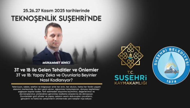 Suşehri’nde Kritik Yapay Zekâ Konferansı: Yazar Muhammet Binici Geliyor!