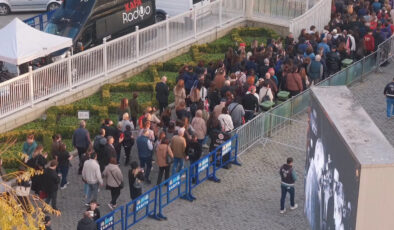 Dolmabahçe’de oluşan yoğunluk havadan görüntülendi