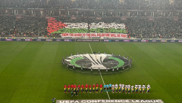 Samsunspor taraftarından Filistin koreografisi