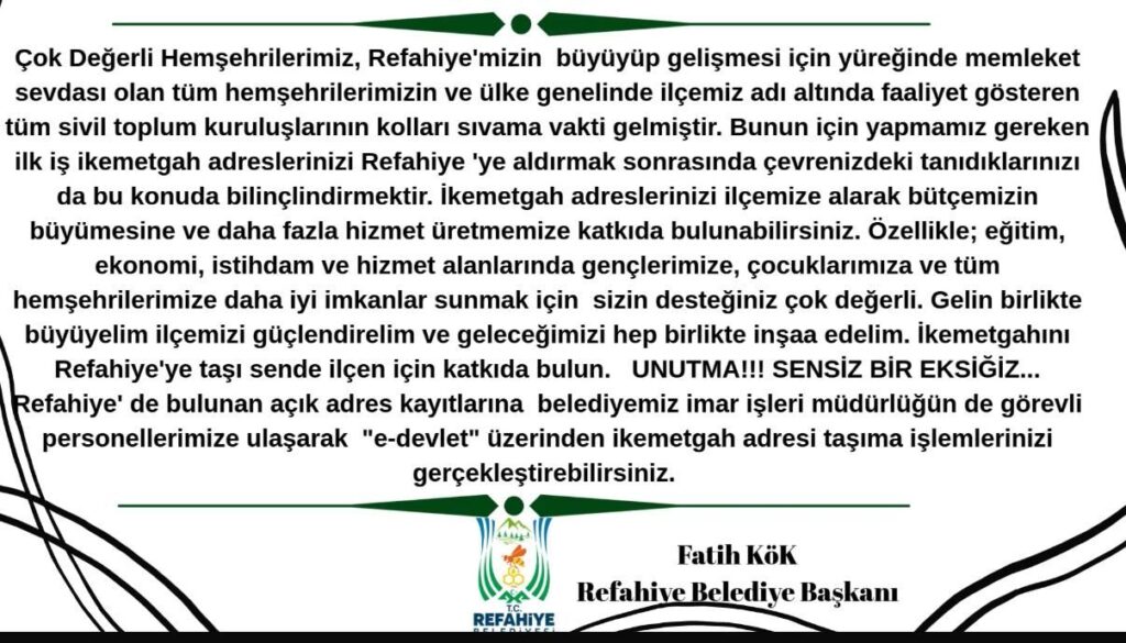Başkan Kök'ten Hemşehrilerine 'Taşınma' Çağrısı