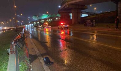Gece yarısı korku dolu anlar: Otomobil hurdaya döndü