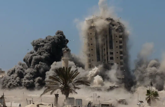 Gazze fırtına bina çökmesi