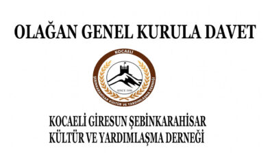 Şebinkarahisarlılar 16. Olağan Genel Kurulda Buluşuyor