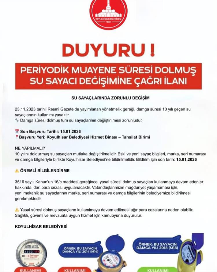 Koyulhisar Su Sayacı Değişimi