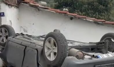Kuşadası–Söke Yolunda Kaza: Otomobil Takla Attı