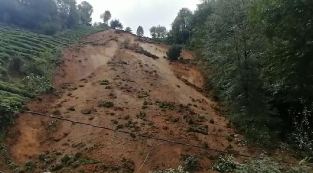 Rize heyelan görüntüleri