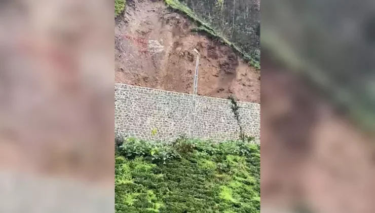 Rize’de Sağanak sonrası çay bahçesinde korkutan anlar