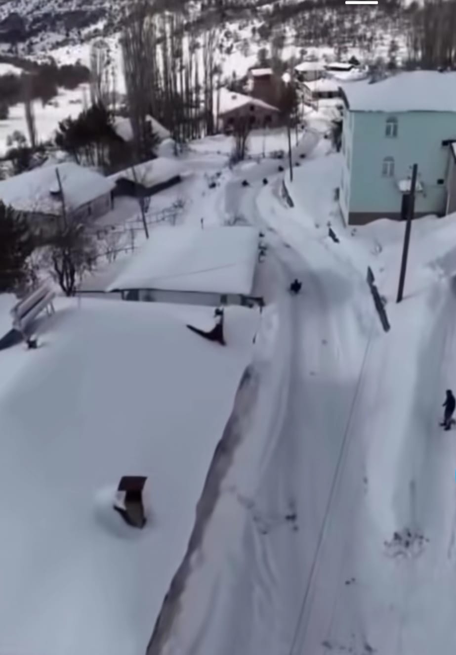 Alucra Yeşilköy kar coşkusu