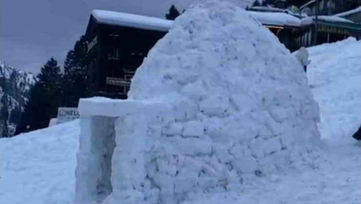 Ayder Yaylası’nda Kış Festivali Öncesi Yapılan İglolar İlgi Çekiyor