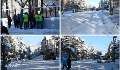 Belediye Başkanı Ömer Şentürk karla mücadele çalışmalarını yerinde inceledi