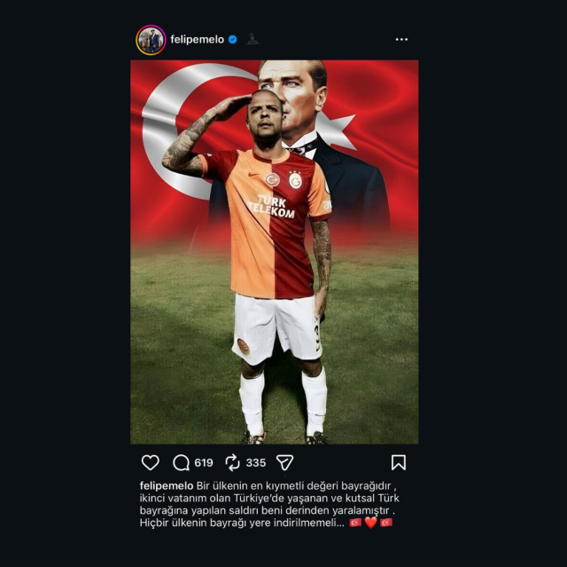 Felipe Melo Türk bayrağı tepkisi