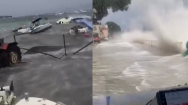 Gemlik’te Şiddetli Fırtına Alarmı: Deniz Taştı, Sahil Sular Altında Kaldı