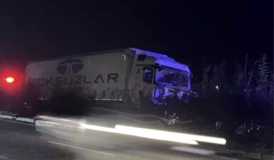 Giresun’da tır aydınlatma direğine çarptı: Sürücü hayatını kaybetti