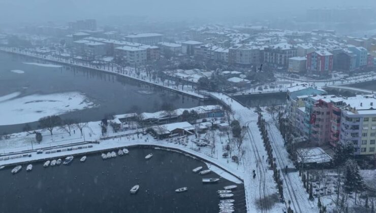 İstanbul’da kar manzarası: Beyaz örtü havadan görüntülendi