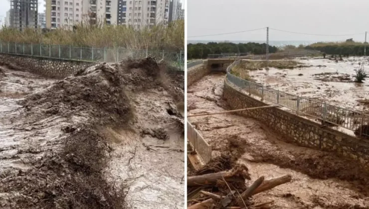 Mersin’de Şiddetli Yağış Sele Dönüştü: Dereler Taştı, Araçlar Sulara Kapıldı