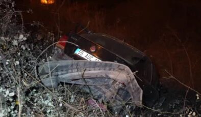 Samsun Çevre Yolu’nda korkutan kaza: Otomobil 3 metre yükseklikten düştü