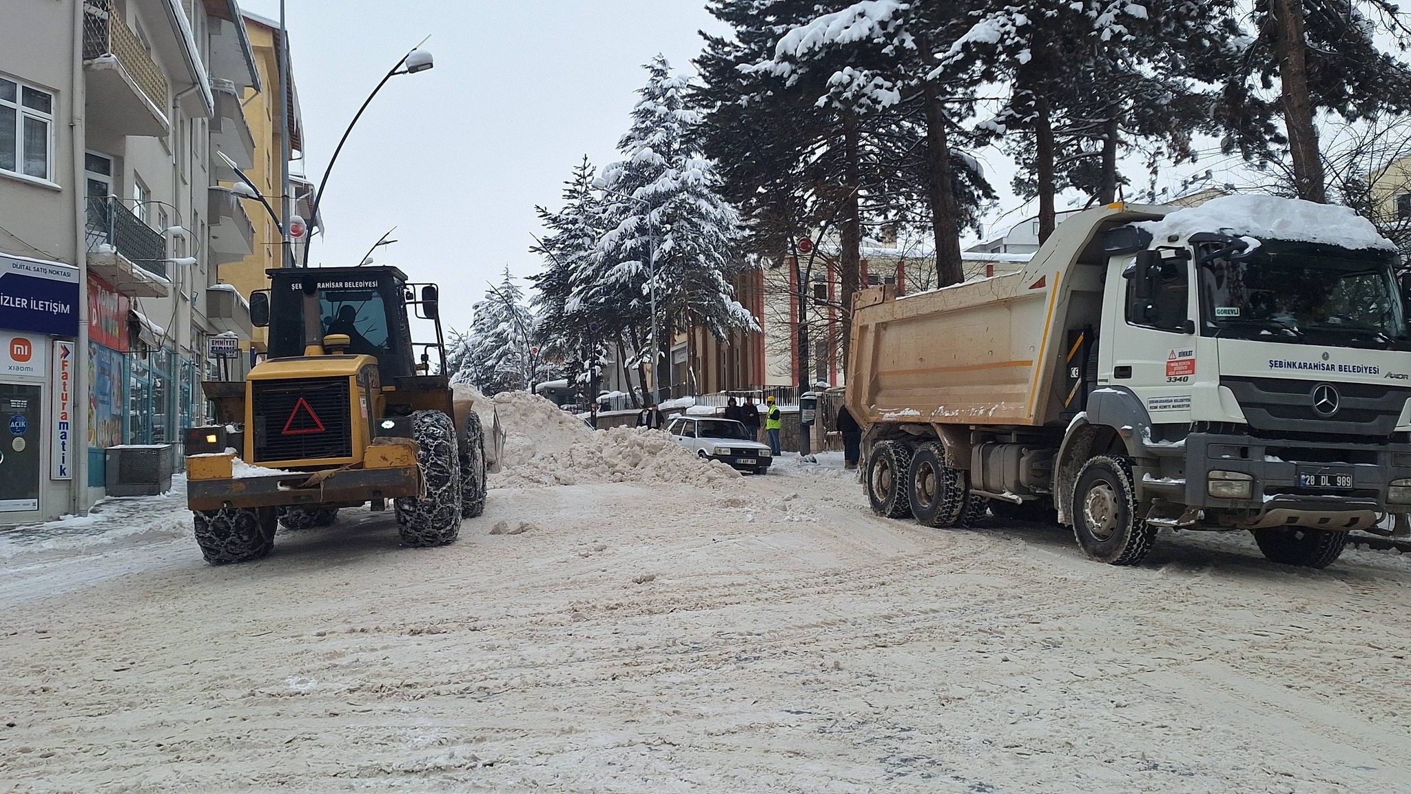 Şebinkarahisar karla mücadele