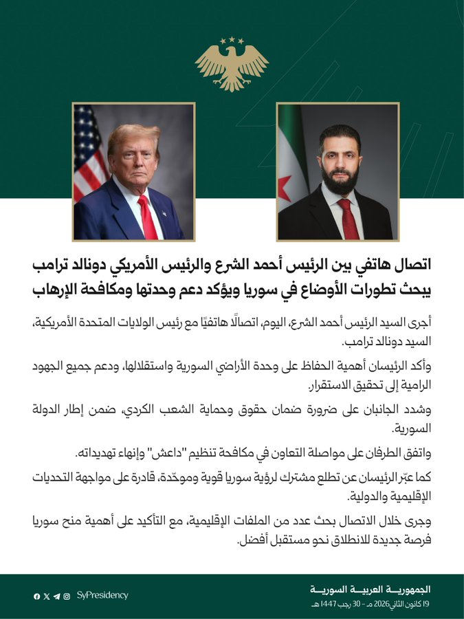Trump Şara görüşmesi