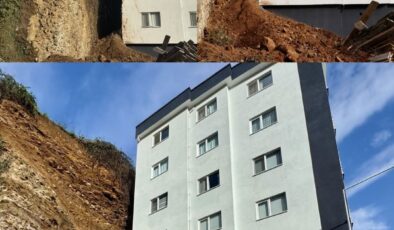 Trabzon Vakfıkebir’de Heyelan Paniği: Bina Tedbir Amaçlı Boşaltıldı