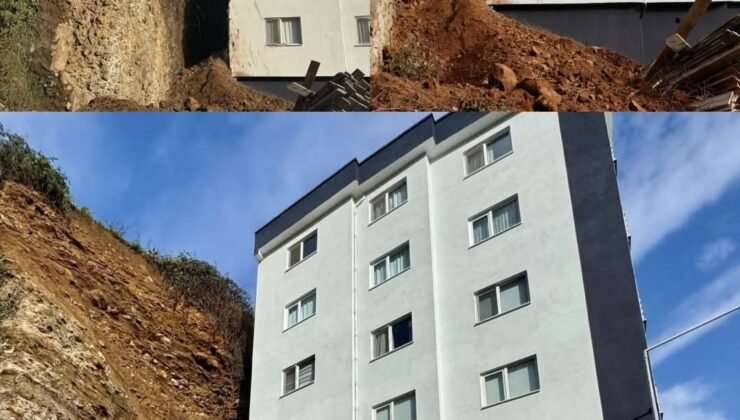Trabzon Vakfıkebir’de Heyelan Paniği: Bina Tedbir Amaçlı Boşaltıldı