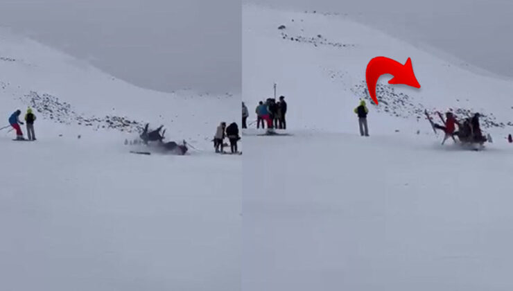 Bingöl’de Kayak Merkezinde Panik Anları: Pistte Zincirleme Kaza