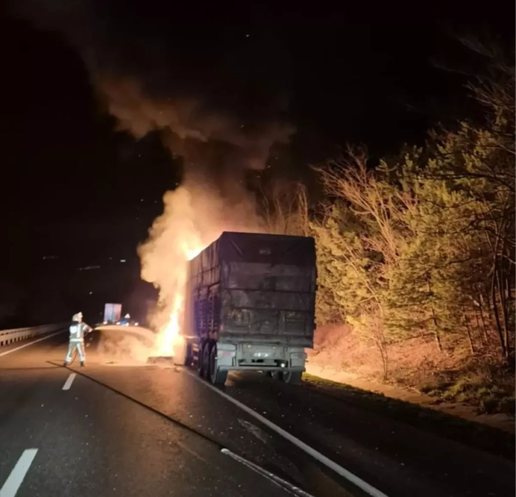 Kestel tır yangını