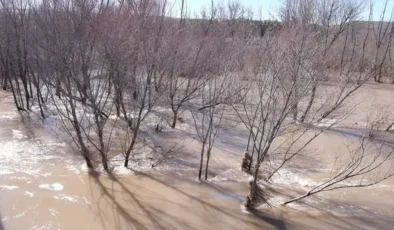 Sivas’ta Kızılırmak Taştı: Köy Yolu Ulaşıma Kapandı, Tarım Arazileri Sular Altında Kaldı
