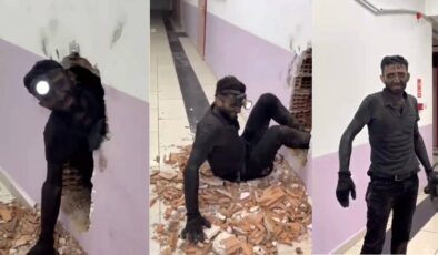 Rize’de Tadilat Ustası Baca Boşluğunda Ölümle Burun Buruna Geldi