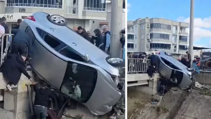 Tarsus’ta Köprü Üzerinde Feci Kaza: Araç Korkuluklarda Asılı Kaldı, 6 Kişi Yaralandı
