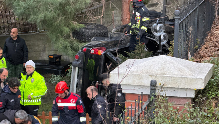 Trabzon’da Kamyonet Site Bahçesine Uçtu: Karı Koca Araçta Sıkıştı