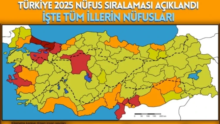 Türkiye’nin Nüfusu 2025’te 86 Milyon 92 Bin 168’e Yükseldi: İl ve İlçe Dağılımı Açıklandı