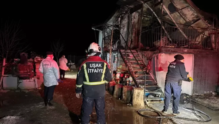 Uşak’ta Gece Yarısı Faciası: Prefabrik Ev Alevlere Teslim Oldu, Karı Koca Hayatını Kaybetti