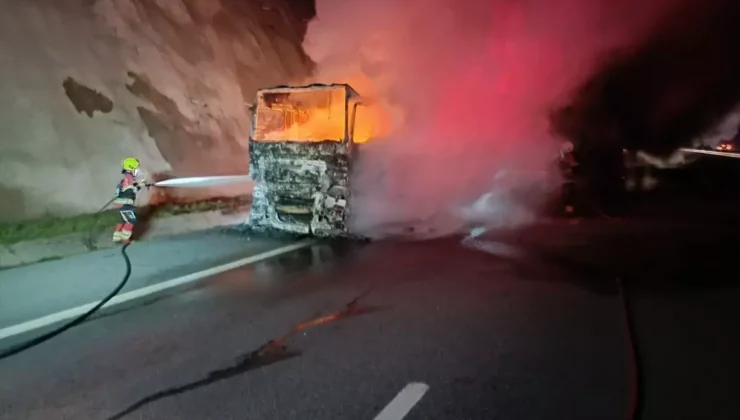 İstanbul-İzmir Otoyolu’nda Alevli Gece: Kauçuk Yüklü Tır Küle Döndü