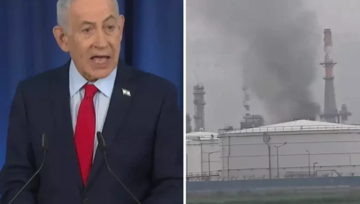 Netanyahu Canlı Yayındayken Gökten Füze Yağdı İran İsrail Rafinerilerini Vurdu
