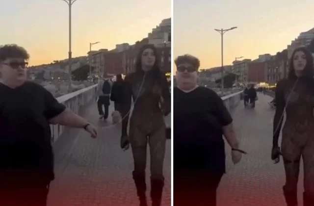 Sahilde Skandal Görüntüler Genç Kadına Tasma Takıp Gezdirdi