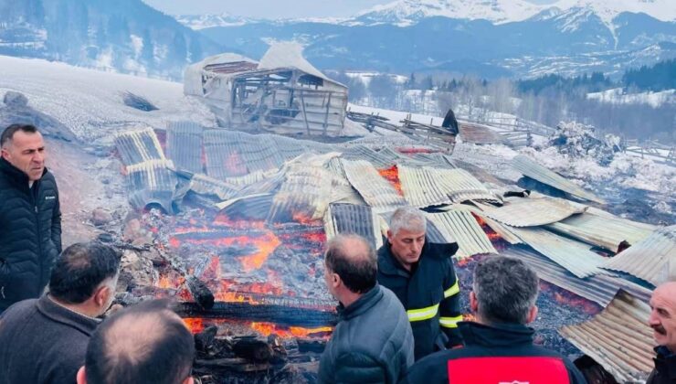 Şavşat’ta Korkutan Yangın Ev Ahır ve Ambarlar Kül Oldu