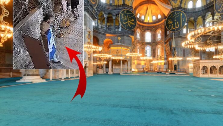 Ayasofya’nın Kalbinde Skandal Görüntüler: Montun Altından Çıkan O Bayrak Ortalığı Karıştırdı