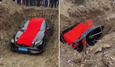 Çin’de Akılalmaz Cenaze: 20 Milyon TL’lik Mercedes’i Mezara Gömdüler