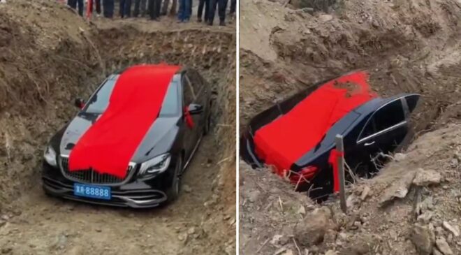 Çin’de Akılalmaz Cenaze: 20 Milyon TL’lik Mercedes’i Mezara Gömdüler
